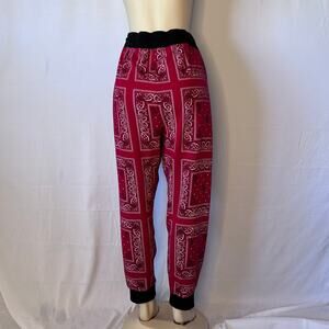 Disney 1X Red Bandana Print Jogger Sweatpants Official Licensed